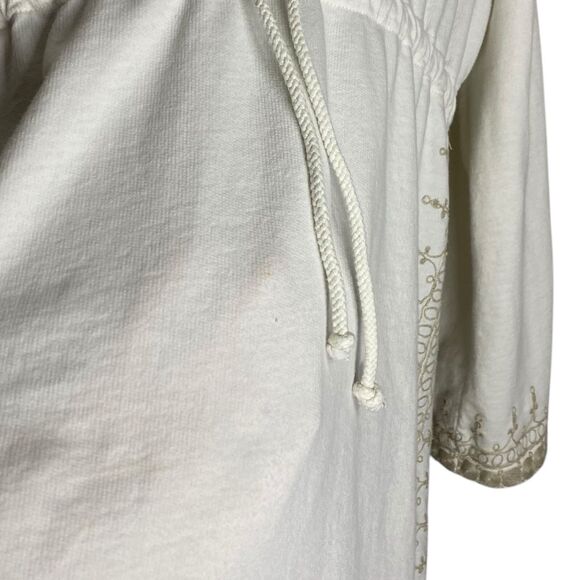 Lucky Brand Y2K Hoodie Women S/M Embroidered Boho V Neck Sweatshirt Beachy 2000s - Picture 14 of 16